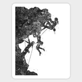 Climber friendship black and white Magnet